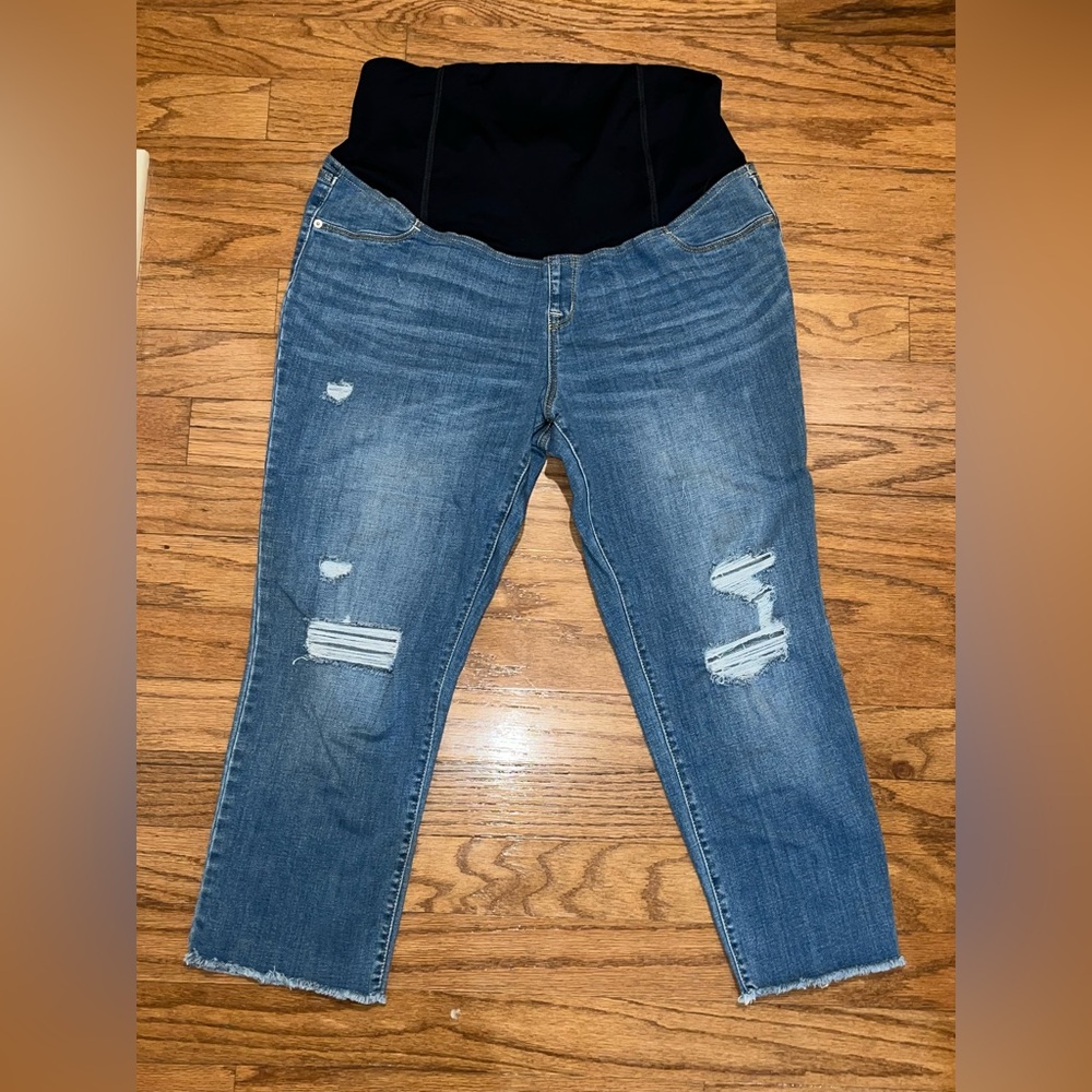 Maternity Jeans - Distressed - Fully Belly Band - NWOT